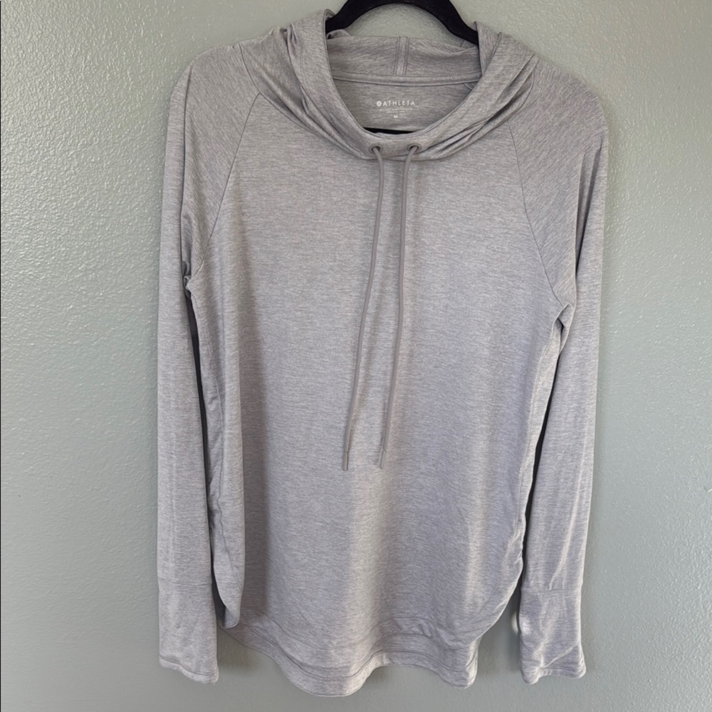 Athleta Medium Lightweight Super Soft Gray Long S… - image 1